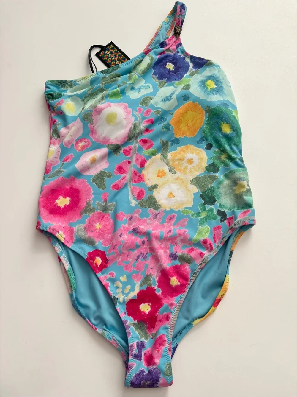 Kurt Geiger Swimsuit Swim One Piece One Shoulder Floral XL
